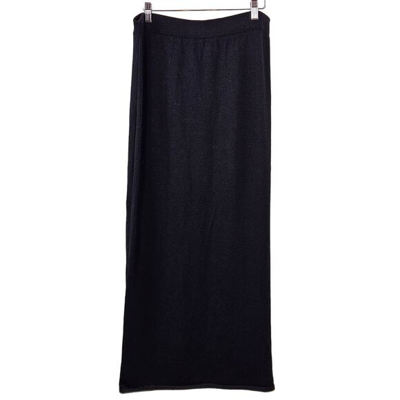 St. John Evening Long Santana Knit Black Slit Maxi Skirt | 10 | MINOR FLAWS - Picture 1 of 12